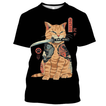 Samurai Dog Cat and More Japanese Irezumi Style T-Shirts - Image 10