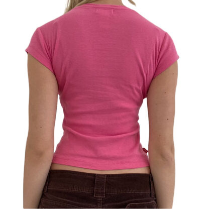 Vintage T-shirt Women's Short Sleeve Round Neck Slim Fit Tops - Image 7