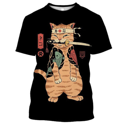 Samurai Dog Cat and More Japanese Irezumi Style T-Shirts - Image 4