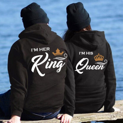 Queen and King Hoodies Couples Hoodies for Women and Men - Image 5