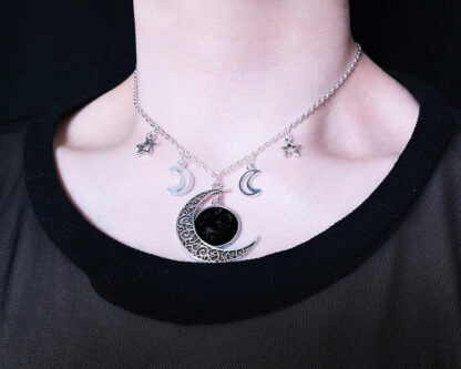 Triple Moon Necklace wiccan jewelry triple goddess pentacle necklace pentagram necklace pagan necklace - Image 13