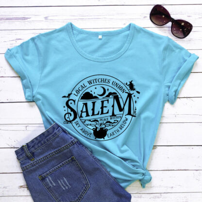 Local Witches Union Wiccan Salem T-shirt Short Sleeve - Sky Above Earth Below - Image 11