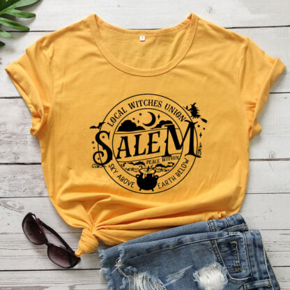 Local Witches Union Wiccan Salem T-shirt Short Sleeve - Sky Above Earth Below - Image 3