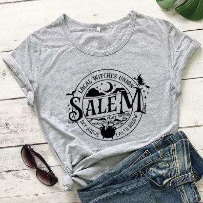 Local Witches Union Wiccan Salem T-shirt Short Sleeve - Sky Above Earth Below - Image 13