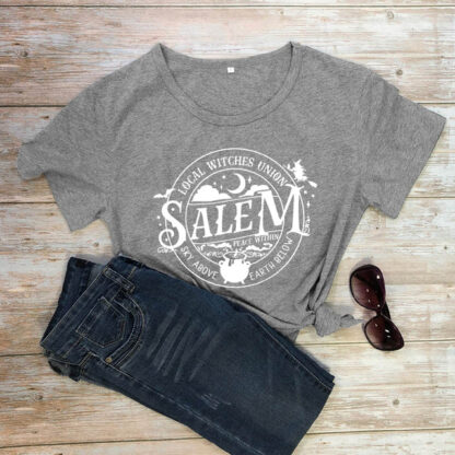 Local Witches Union Wiccan Salem T-shirt Short Sleeve - Sky Above Earth Below - Image 17