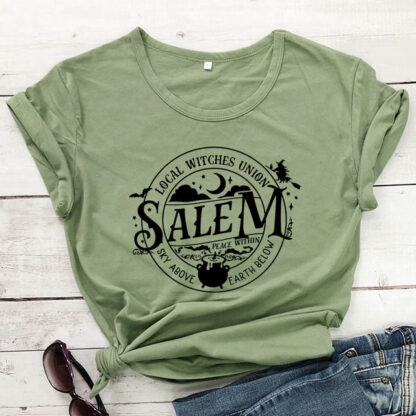 Local Witches Union Wiccan Salem T-shirt Short Sleeve - Sky Above Earth Below - Image 14