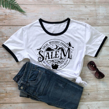 Local Witches Union Wiccan Salem T-shirt Short Sleeve - Sky Above Earth Below - Image 4
