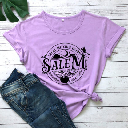 Local Witches Union Wiccan Salem T-shirt Short Sleeve - Sky Above Earth Below - Image 9