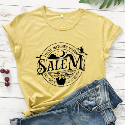 Local Witches Union Wiccan Salem T-shirt Short Sleeve - Sky Above Earth Below - Image 5