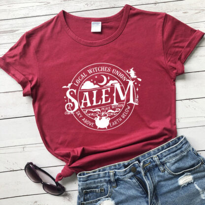 Local Witches Union Wiccan Salem T-shirt Short Sleeve - Sky Above Earth Below - Image 7