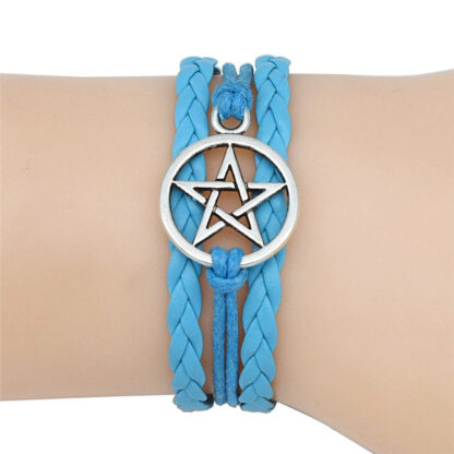 4 Colors New Gothic Fashion Antique Pentagram Charms Wiccan Pentacle Leather Bracelets Vintage Jewelry Gift for Women Men - Image 4
