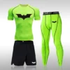 Bat Set 3 Piece Compression Rashgard - Short or Long Sleeve Quick Dry - Workout Shorts - Compression Pants - Image 30