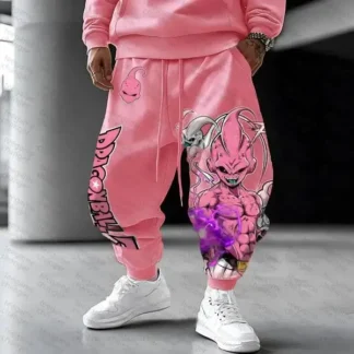 Pink Majin Sweatpants Loose Fit Cuffed Ankle Joggers