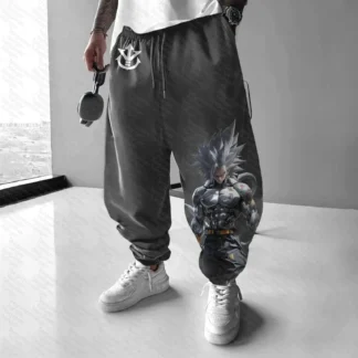 DRAGON SUPER Metal Cooler Grey Jogger Pants Loose Fit Casual Sweatpants